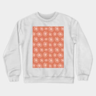 Terracotta Line Art Daisy Flowers Pattern Crewneck Sweatshirt